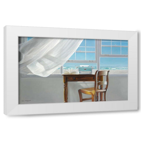 Channeling Hemingway White Modern Wood Framed Art Print by Hollingsworth, Karen