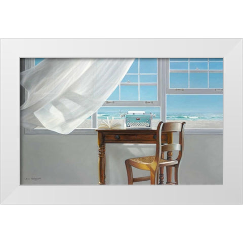 Channeling Hemingway White Modern Wood Framed Art Print by Hollingsworth, Karen