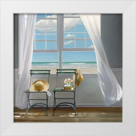 Slow Motion White Modern Wood Framed Art Print by Hollingsworth, Karen