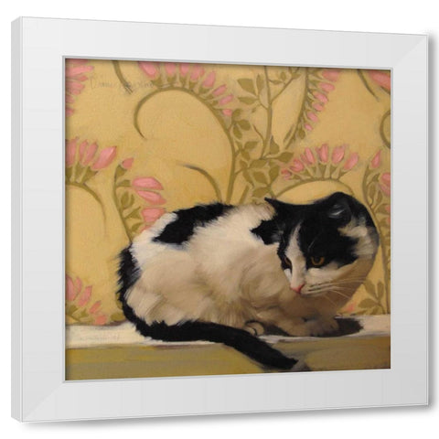 Freesia Fran White Modern Wood Framed Art Print by Hoeptner, Diane
