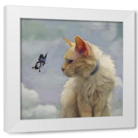 The Greeter White Modern Wood Framed Art Print by Hoeptner, Diane