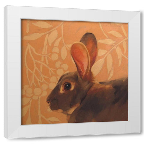 The Hare White Modern Wood Framed Art Print by Hoeptner, Diane