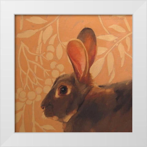 The Hare White Modern Wood Framed Art Print by Hoeptner, Diane