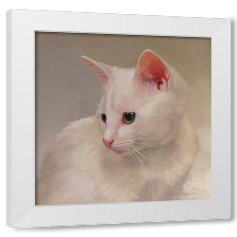 White Kitten White Modern Wood Framed Art Print by Hoeptner, Diane