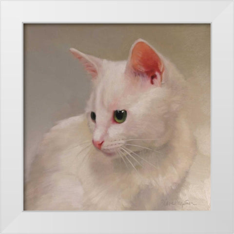 White Kitten White Modern Wood Framed Art Print by Hoeptner, Diane