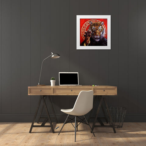 Legend of Tiger Claw White Modern Wood Framed Art Print by Heffernan, Lucia