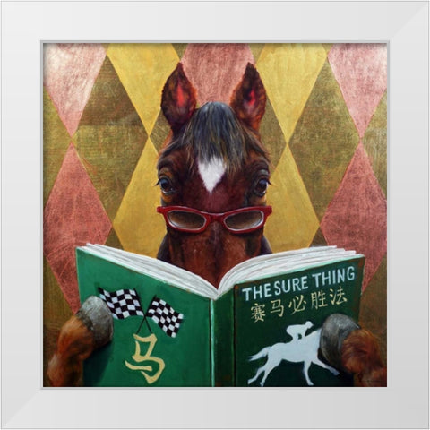 Wise Bet White Modern Wood Framed Art Print by Heffernan, Lucia