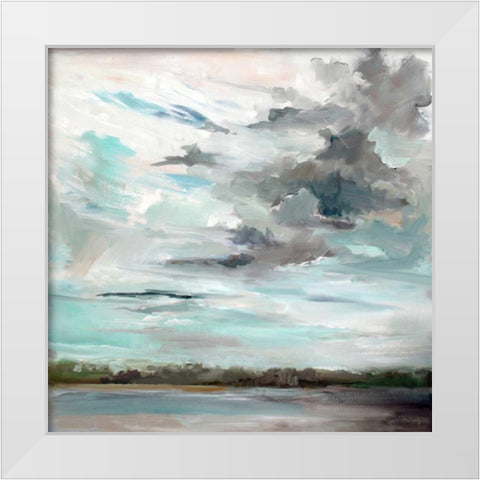 Cloudy Days Donâ€™t Get Me Down White Modern Wood Framed Art Print by Hallock, Carol