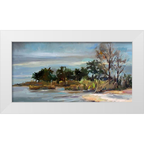 Winter Beach White Modern Wood Framed Art Print by Hallock, Carol