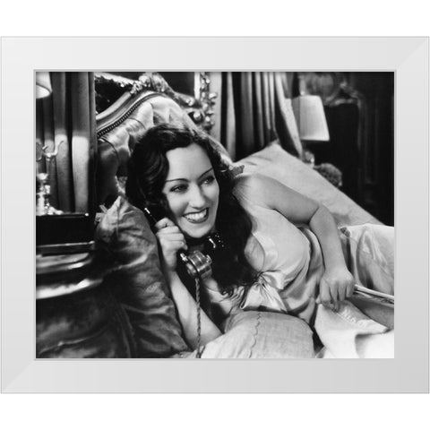 Gloria Swanson 1931 Tonight or Never White Modern Wood Framed Art Print by Unknown