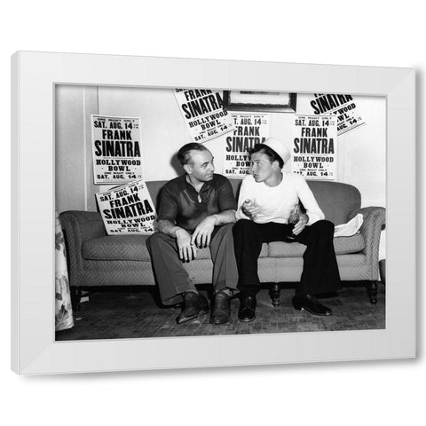 Frank Sinatra Aug. 14, 1943 At the Hollywood Bowl White Modern Wood Framed Art Print by Unknown