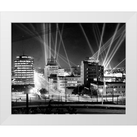 Hollywood Premiere of the Cinerama Dome 1963 White Modern Wood Framed Art Print by Unknown