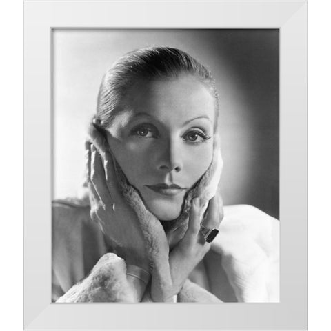 Greta Garbo 1935 Anna Karenina White Modern Wood Framed Art Print by Unknown