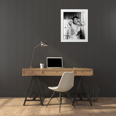 Joan Crawford 1956 Autumn Leaves White Modern Wood Framed Art Print by Unknown