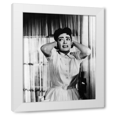 Joan Crawford 1956 Autumn Leaves White Modern Wood Framed Art Print by Unknown