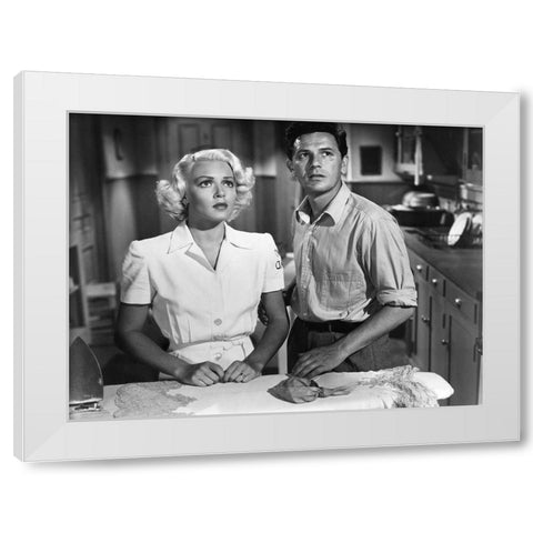 Lana Turner 1946 The Postman Always Rings Twice B White Modern Wood Framed Art Print by Unknown