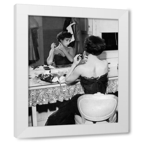 Elizabeth Taylor 1951 behind the Scenes A Place in the Sun White Modern Wood Framed Art Print by Unknown