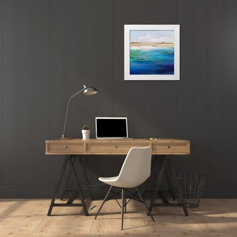 Shoreline White Modern Wood Framed Art Print by Hale, Karen