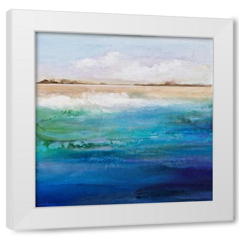 Shoreline White Modern Wood Framed Art Print by Hale, Karen