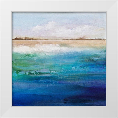 Shoreline White Modern Wood Framed Art Print by Hale, Karen