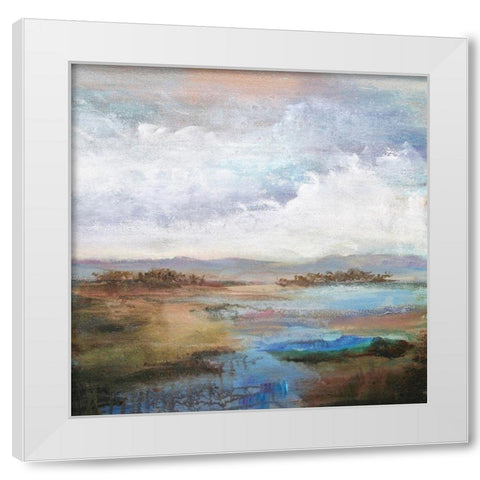 Along The Stream White Modern Wood Framed Art Print by Hale, Karen