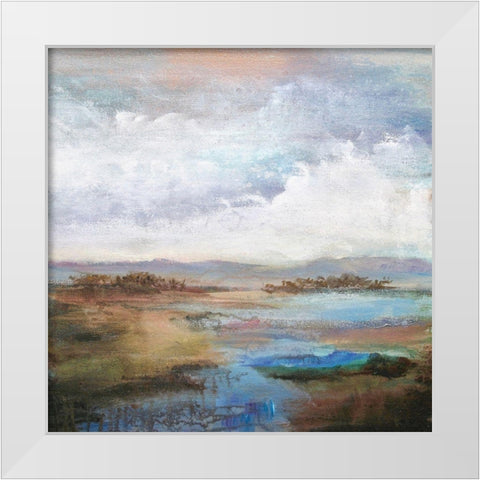 Along The Stream White Modern Wood Framed Art Print by Hale, Karen