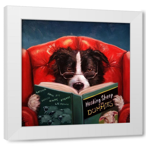 Herding Sheep White Modern Wood Framed Art Print by Heffernan, Lucia