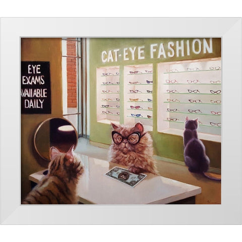 Feline Optical White Modern Wood Framed Art Print by Heffernan, Lucia