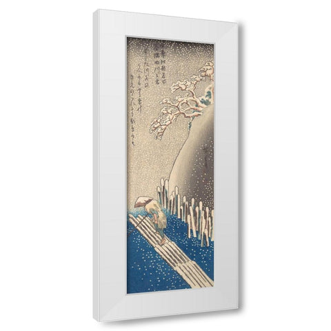 Sumida River in the Snow White Modern Wood Framed Art Print by Hiroshige, Utagawa