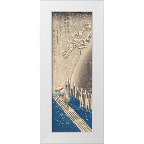 Sumida River in the Snow White Modern Wood Framed Art Print by Hiroshige, Utagawa
