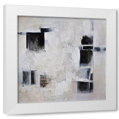 Black and White and In Between White Modern Wood Framed Art Print by Hale, Karen