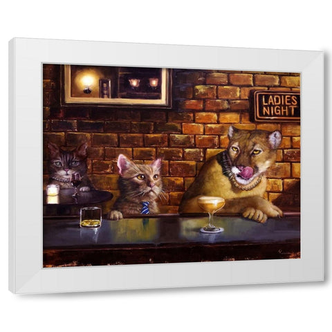 On The Prowl White Modern Wood Framed Art Print by Heffernan, Lucia