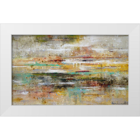 Oasis Reflection White Modern Wood Framed Art Print by Herckenrath, Ingeborg