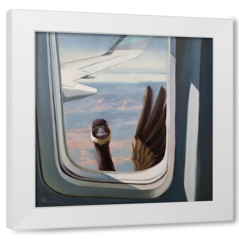 Friendly Skies White Modern Wood Framed Art Print by Heffernan, Lucia