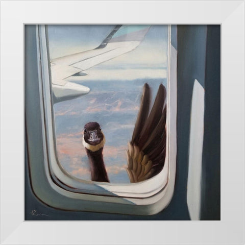 Friendly Skies White Modern Wood Framed Art Print by Heffernan, Lucia