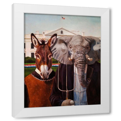 Washington Gothic White Modern Wood Framed Art Print by Heffernan, Lucia