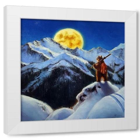 Night Patrol 2 White Modern Wood Framed Art Print by Heffernan, Lucia