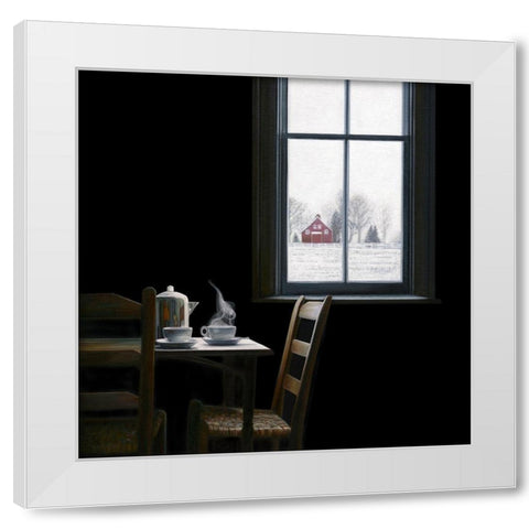 Pause White Modern Wood Framed Art Print by Hollingsworth, Karen