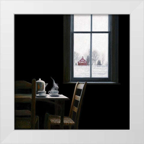 Pause White Modern Wood Framed Art Print by Hollingsworth, Karen