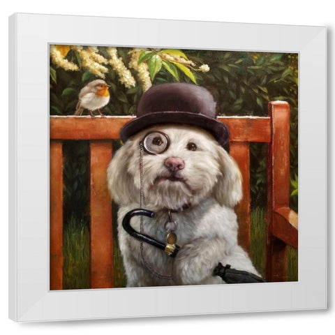 Alfie White Modern Wood Framed Art Print by Heffernan, Lucia