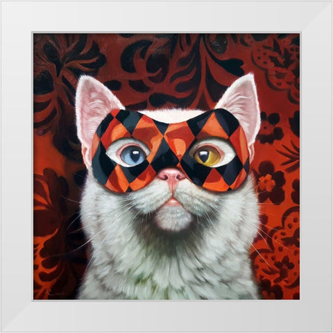 Enigma White Modern Wood Framed Art Print by Heffernan, Lucia