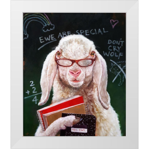Back To School White Modern Wood Framed Art Print by Heffernan, Lucia
