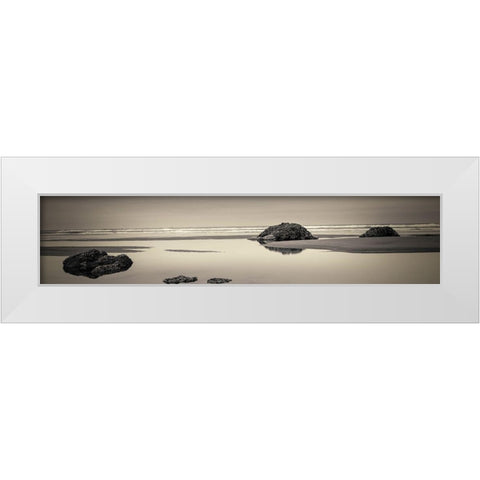 Beach Rocks No. 4 White Modern Wood Framed Art Print by Horsfall, Gary