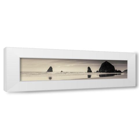 Haystack Rock White Modern Wood Framed Art Print by Horsfall, Gary