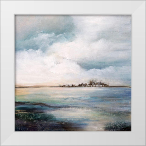 Speak Quietly White Modern Wood Framed Art Print by Hale, Karen