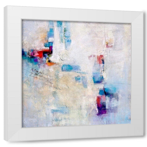 Conversation White Modern Wood Framed Art Print by Hale, Karen