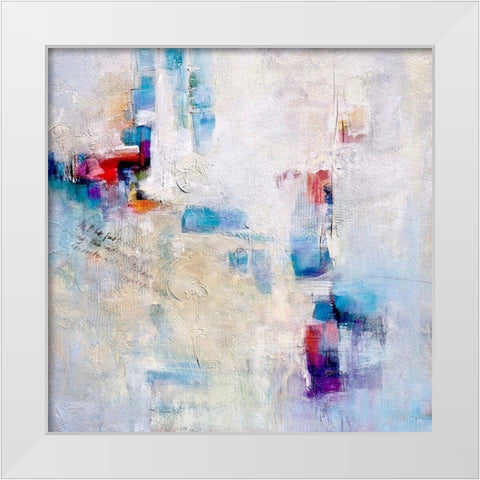 Conversation White Modern Wood Framed Art Print by Hale, Karen