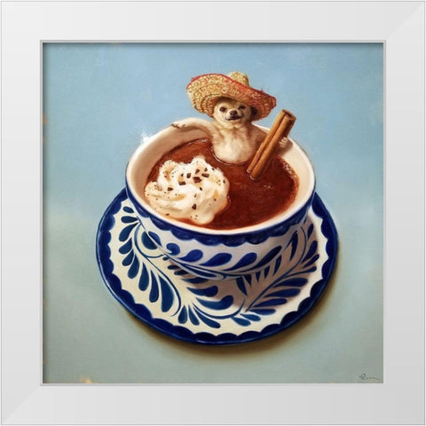 Mexican Hot Chocolate White Modern Wood Framed Art Print by Heffernan, Lucia