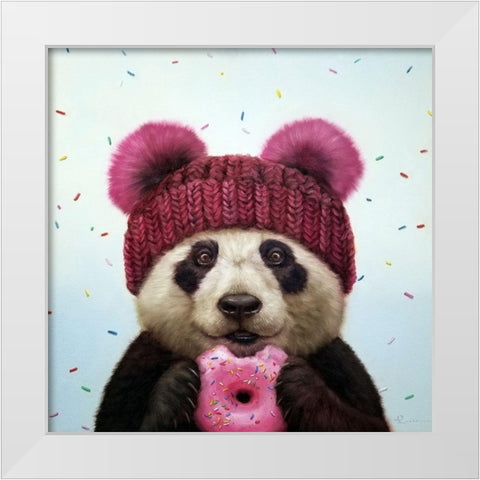 First Bite White Modern Wood Framed Art Print by Heffernan, Lucia