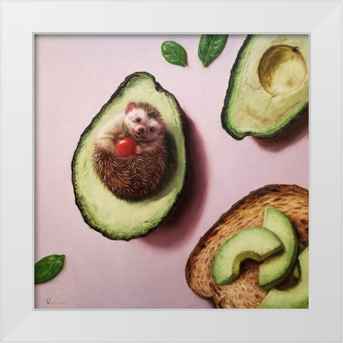 Avocado Toast White Modern Wood Framed Art Print by Heffernan, Lucia
